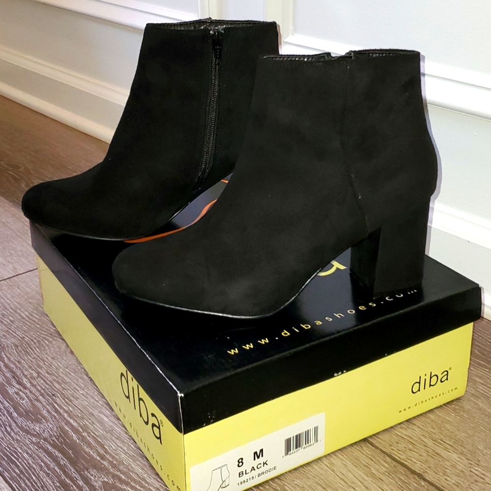DIBA Brodie Black Suede Booties
